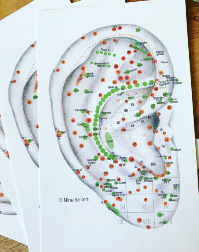 Ohrakupunktur Postkarten